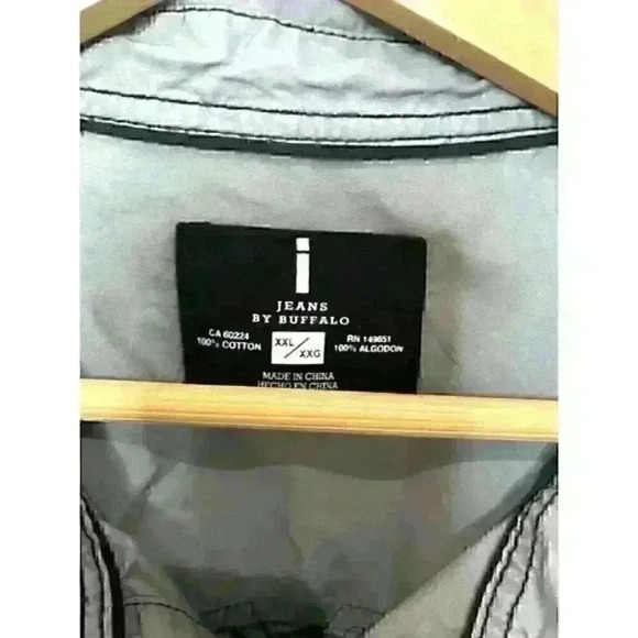 i Jeans By Buffalo Men's‎ 2XL Shirt Short Sleeve Button Up Shirt Gray - Picture 7 of 7